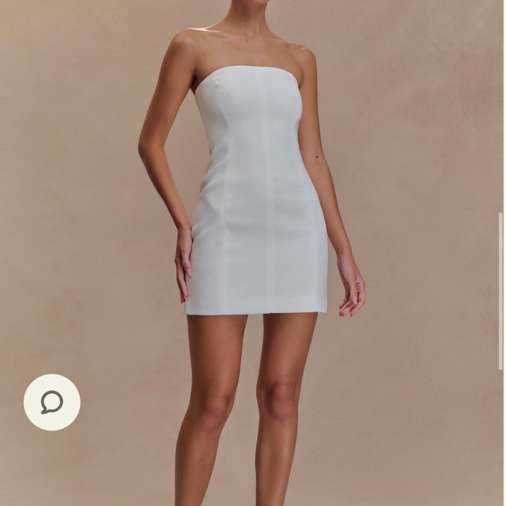 Mini Crepe White Dress NWT